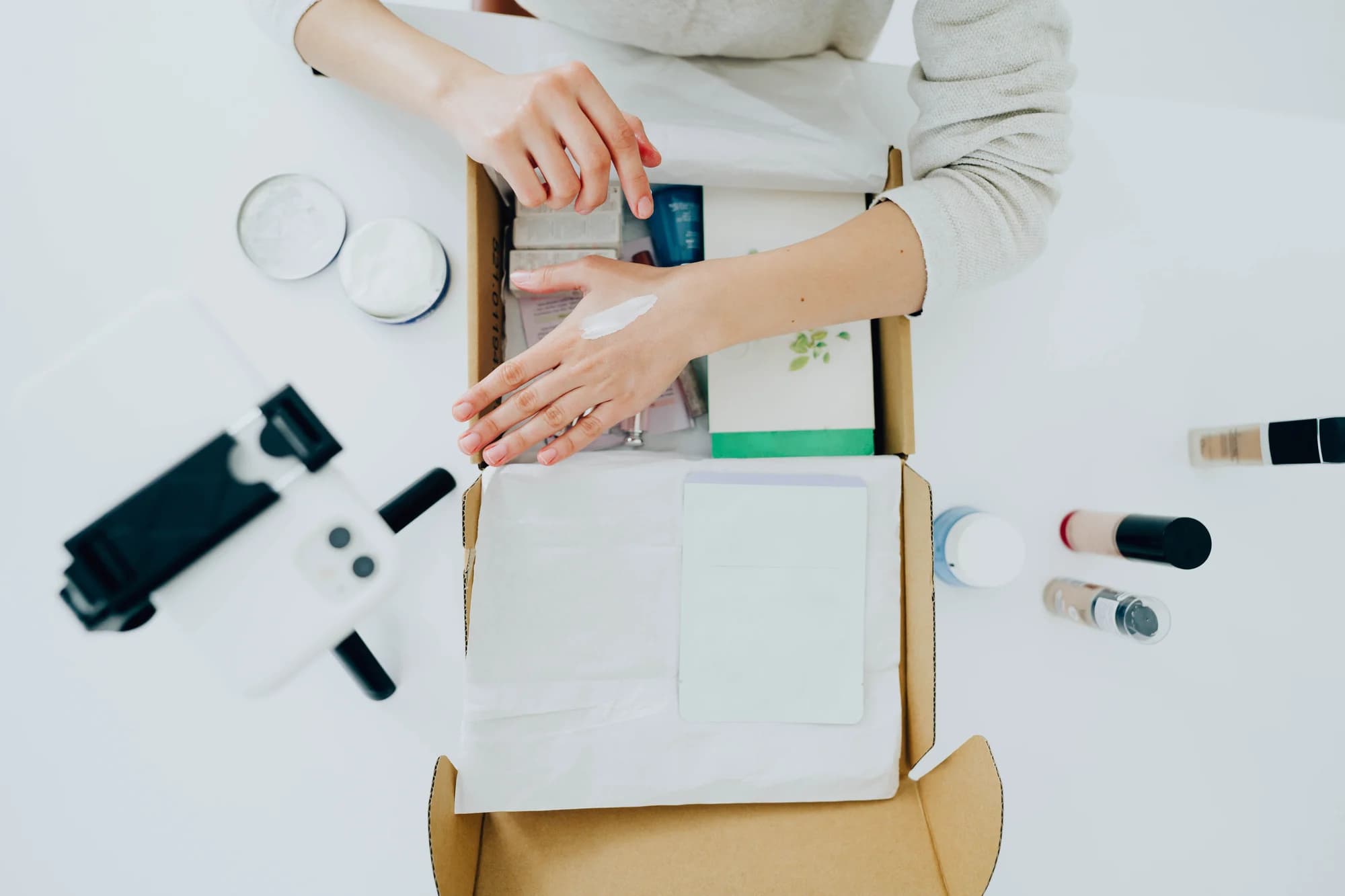 woman testing hand cream